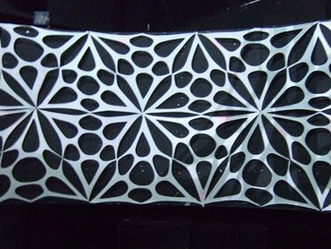 stretch fabric, snowflake, geometric, soft sculpture, net