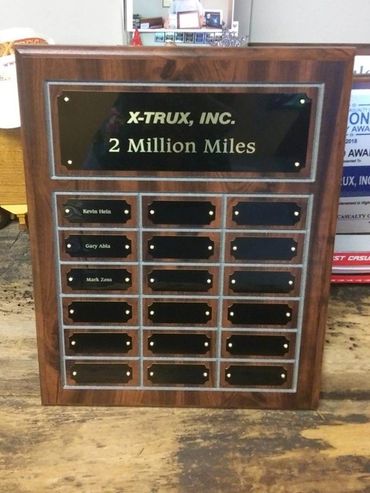 Sioux Falls Trucking Jobs 2 Million Miles Wall Plaque