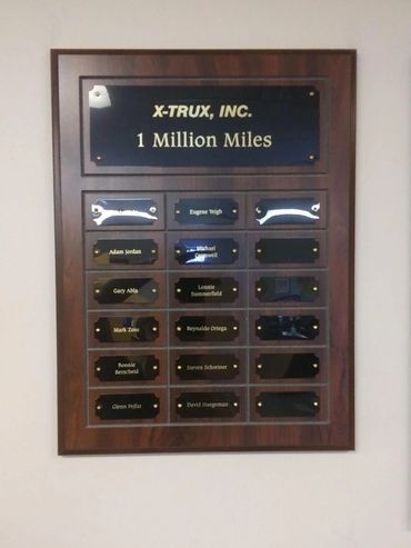 Sioux Falls Trucking Jobs 1 Million Miles Wall Plaque