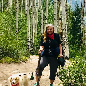 Colorado Connie Elstun and hiking Companion Phineas T. 