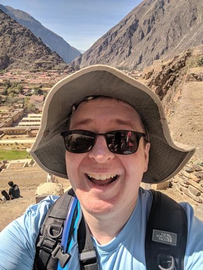 Me climbing Ollantaytambo in Peru!