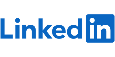 LinkedIn logo with blue and white colors.