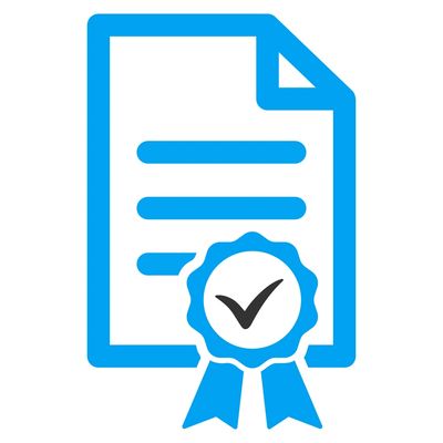 Certified glyph icon. Style is bicolor flat symbol,
