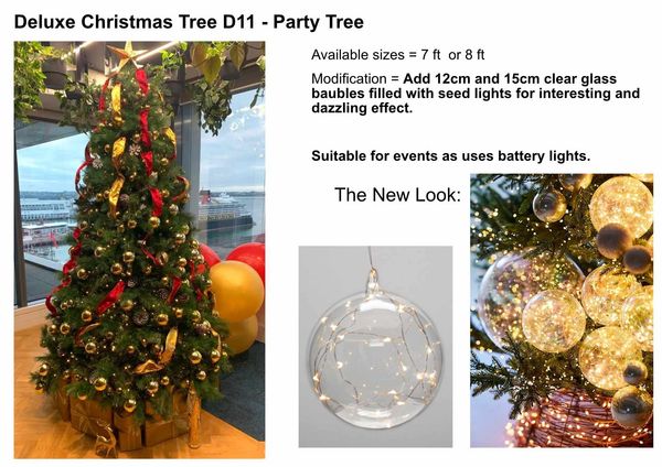 Design board demonstrating modifications to D11 deluxe Christmas tree option.