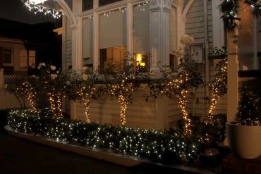 Rose trees and bushes wrapped at Remuera funeral home.