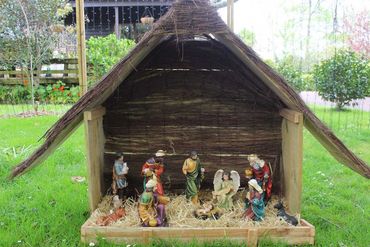 Nativity scene in day light.