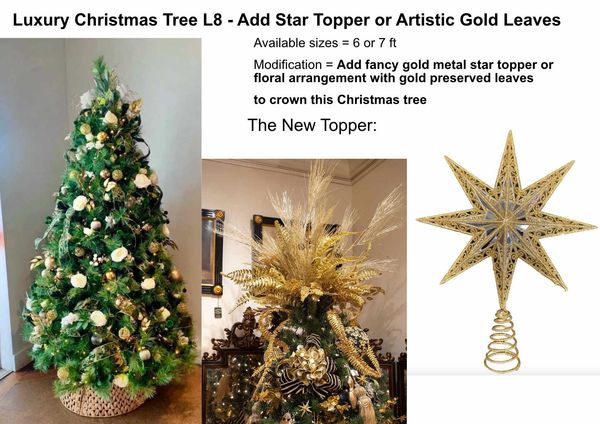 Design board demonstrating modifications to L8 luxury Christmas tree option.