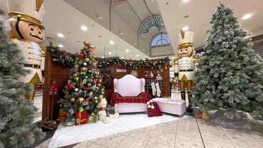 Santa's cozy house grotto at Pakuranga Plaza shopping mall for Christmas 2025.