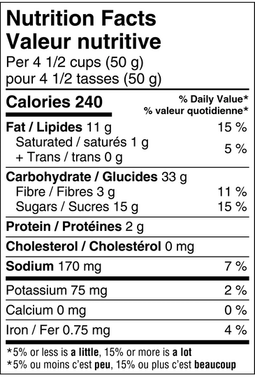 Salted Caramel Nutrition Facts