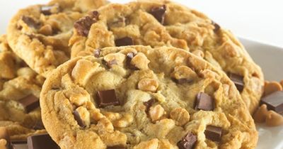 Close-up of chocolate chip cookies.