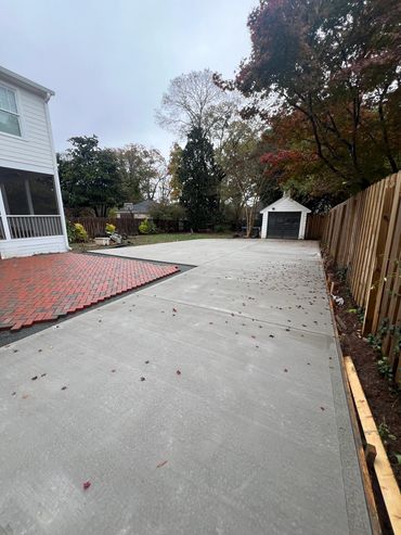 Brick patio and concrete driveway installation in Raleigh North Carolina