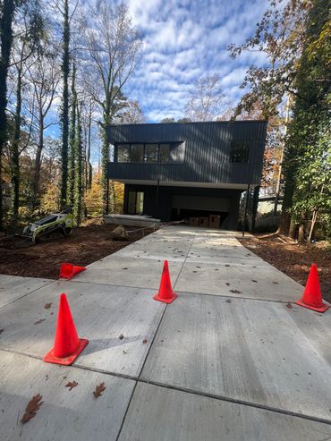 Concrete driveway installation in north hills Raleigh North Carolina.