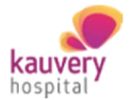 Logo of Kauvery Hospital with a colorful abstract design.
