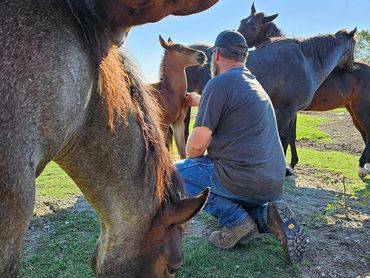Daddy out loving on all the girls!