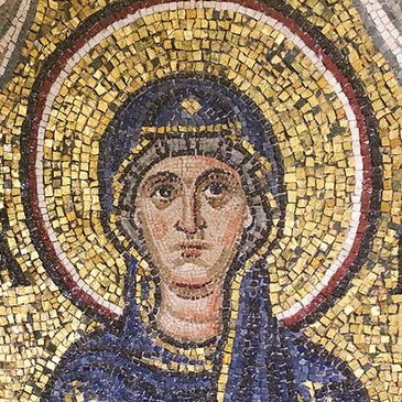 Icon of the Theotokos in a mosaic.
