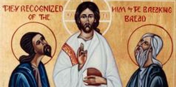 Icon of Companions of New Skete,  On The Road to Emmaus Icon.