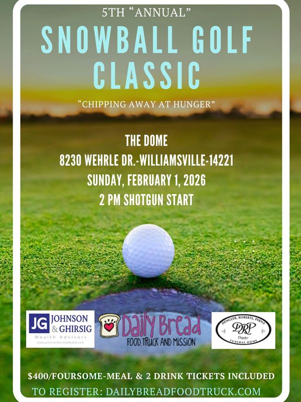 Poster for the 5th Annual Snowball Golf Classic charity event.