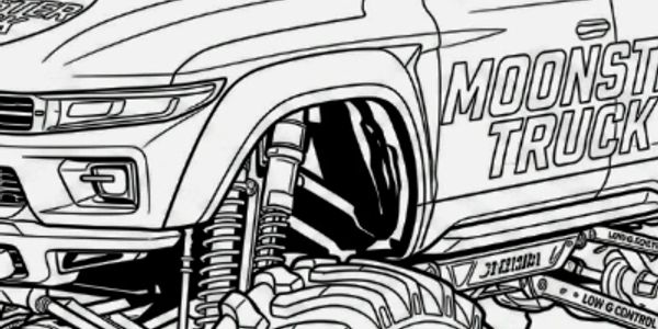 Moonster Truck Drawing.