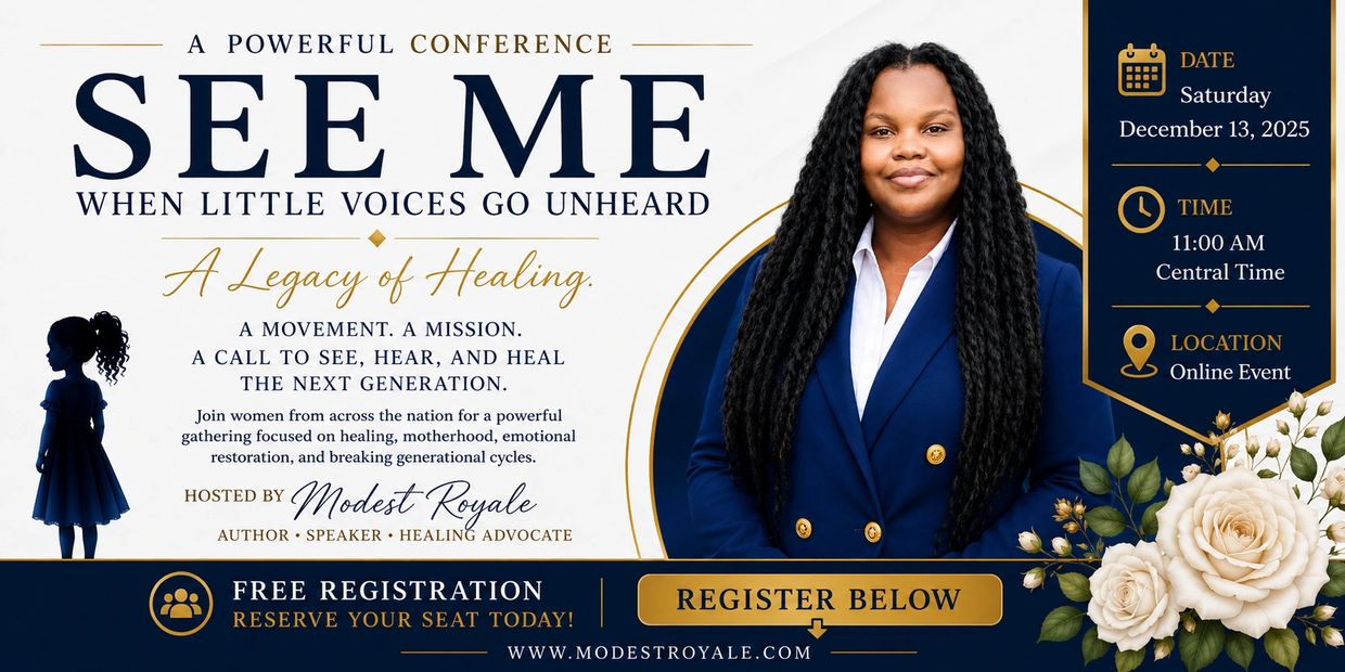 Conference titled: See Me.
It is focused on healing and motherhood, hosted by Modest Royale.