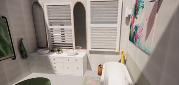 3d Rendered Image of proposed Bathroom Design.
