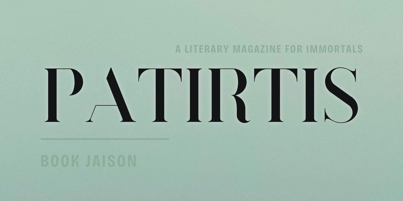 Cover of Patirtis, a literary magazine for immortals, Book Jaison.