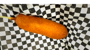 Regular Corn Dog up close image.