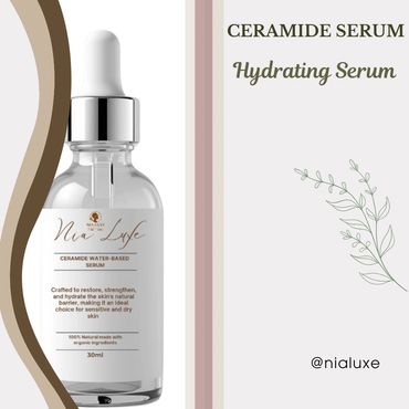 Ceramide Water-Based Serum for sensitive and dry skin hydration.