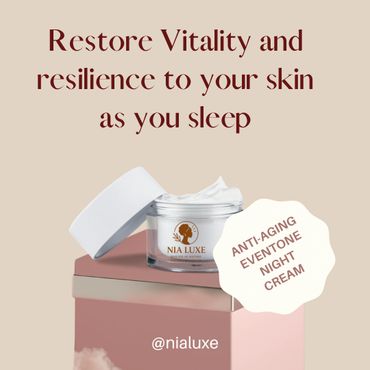 NIA LUXE anti-aging night cream restores skin vitality and resilience while you sleep.