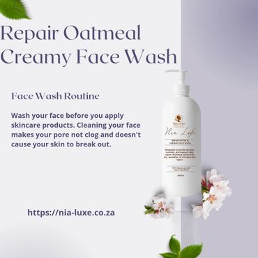 Repair Oatmeal Creamy Face Wash by Nia Luxe for gentle skin cleansing and hydration.
