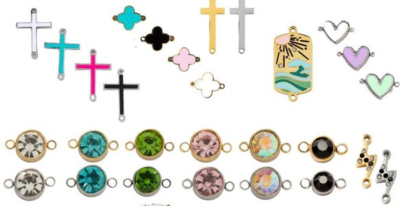Permanent jewelry charms and permanent jewelry connectors