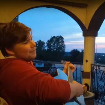 Cameron Sloan enjoying a sunset at home and watching the sun go down over the lake.