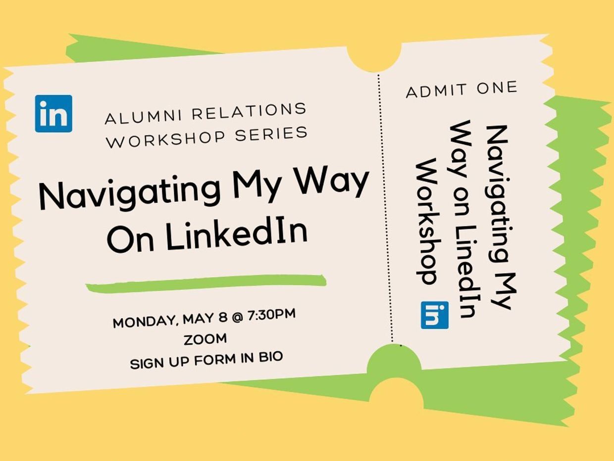 Ticket for LinkedIn workshop on May 8 via Zoom.