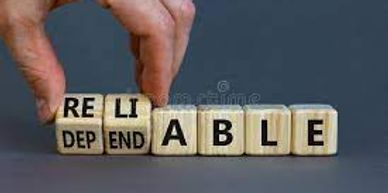 the words reliable spelled pit on cubes.