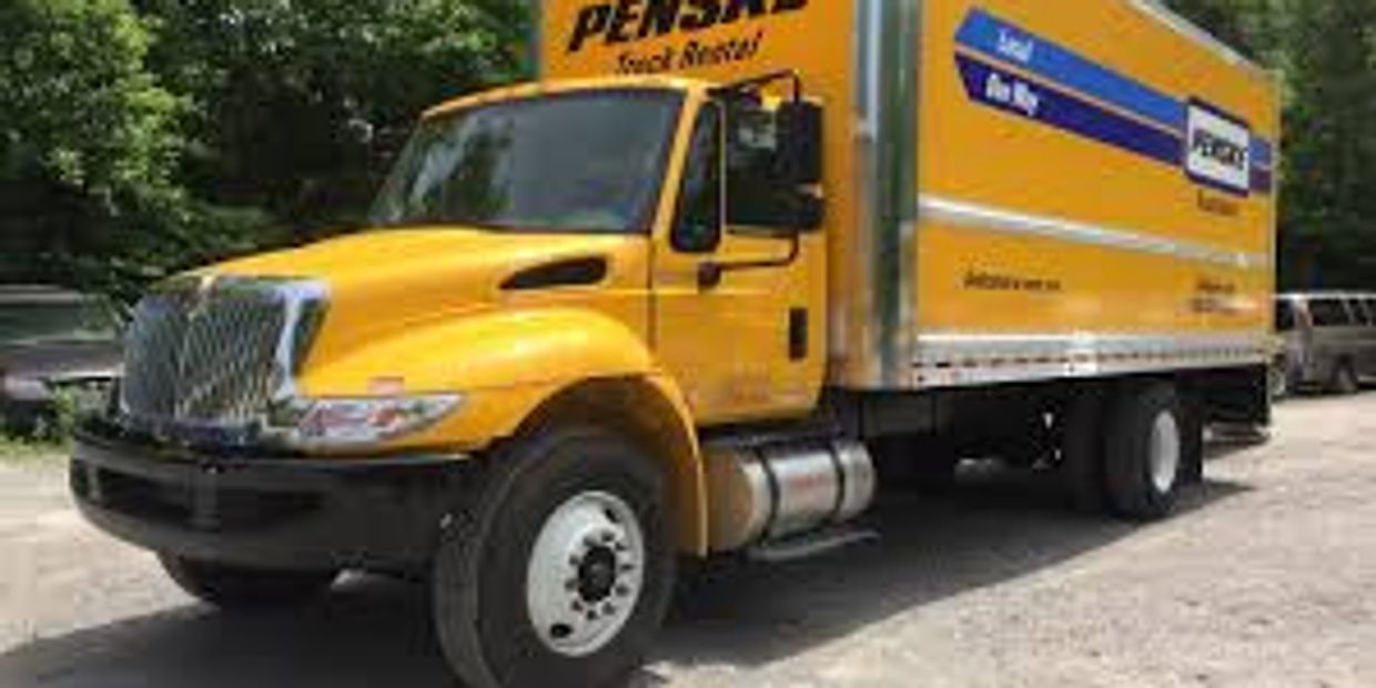 Yellow Penske truck. Your Norfolk Movers can assist you with loading/unloading of Penske trucks. 