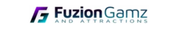 Logo of Fuzion Gamz and Attractions with stylized text.