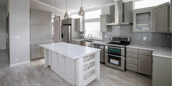 Interior kitchen in a mobile home