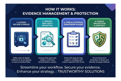 Four-step process for secure evidence management and protection.