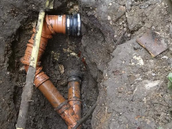 Pipe being placed underground