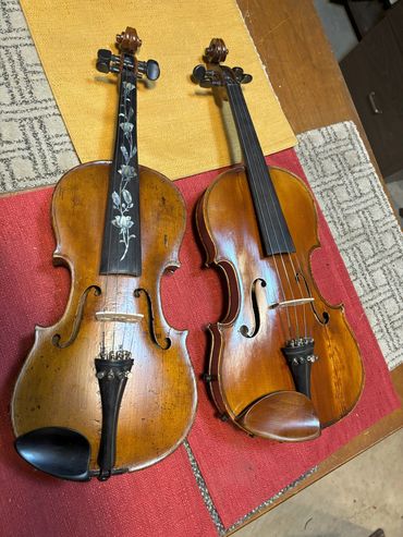 Close-up of fiddle strings