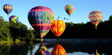 Hot Air Balloons, The Cottages of Wolfeboro, Cabins, Lake Winnipesaukee, Lakes Region, Fun, Family