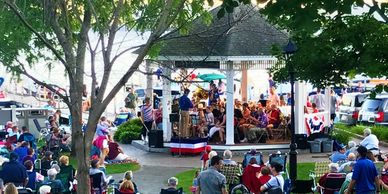 Community, Bandstand, The Cottages of Wolfeboro, Cabins, Fun, Music, Family, Festival, Parks, Water