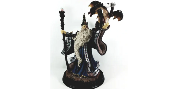 Wizard with dragon holding his staff