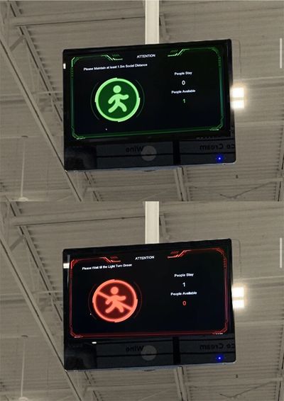 Hikvison People counting CCTV screen supermarket