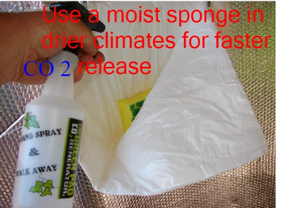 Use a Moist Sponge for faster CO 2 Release
