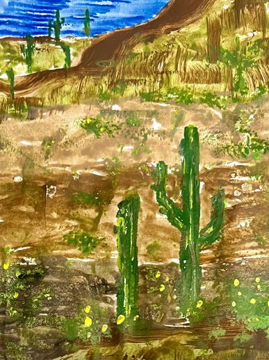 Title: Desert Botanical Garden
Saguaro & mountains of the Sonoran Desert.
8x11 print $15 +shipping