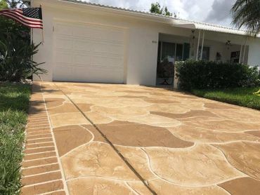 Hand cut stone driveway surface
