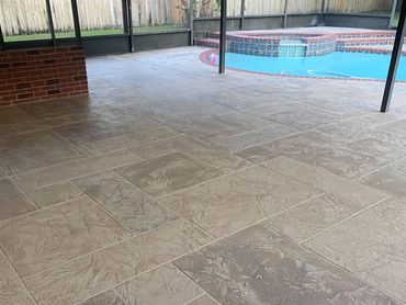 Modern stone pool deck design
