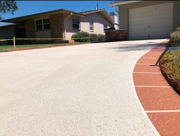 Residential driveway with acrylic finish