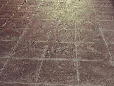 Stamped concrete pointed flagstone design