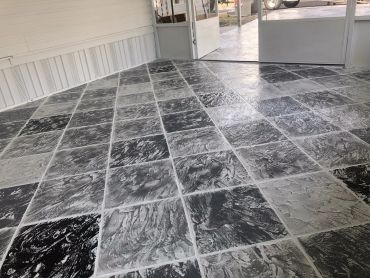 Decorative diagonal tile concrete surface
